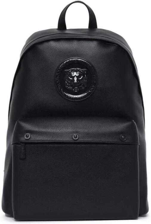 Just Cavalli Zwarte rugzak met voorlogo Black Heren
