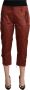 Just Cavalli Brown Lurex Mid Waist Cotton Cropped Capri Pants Brown Dames - Thumbnail 1