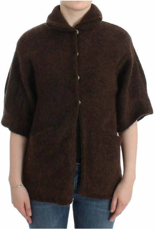 Roberto Cavalli Brown mohair knitted cardigan Brown Dames
