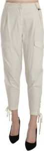 Just Cavalli High Waist Tapered Cropped Trousers Wit Dames
