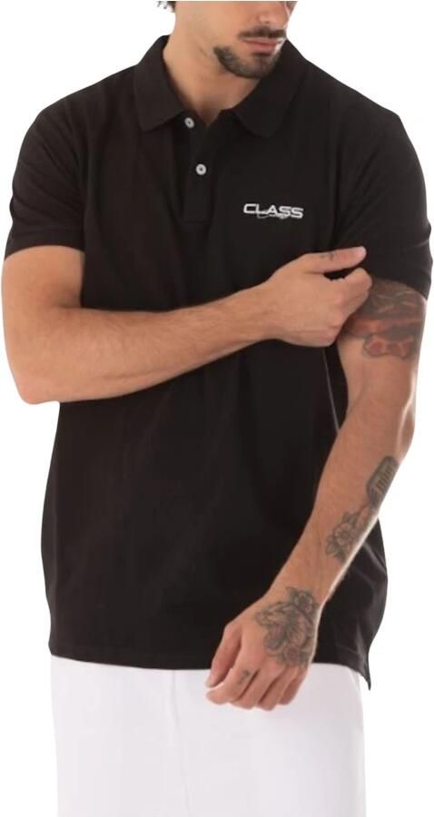 Cavalli Class Zwarte Katoenen Polo Shirt Korte Mouw Black Heren - Foto 4