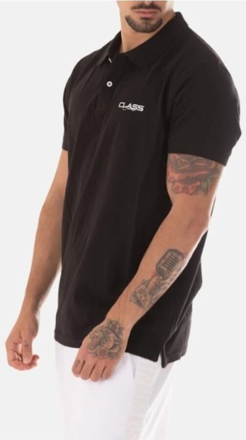 Cavalli Class Zwarte Katoenen Polo Shirt Korte Mouw Black Heren - Foto 2