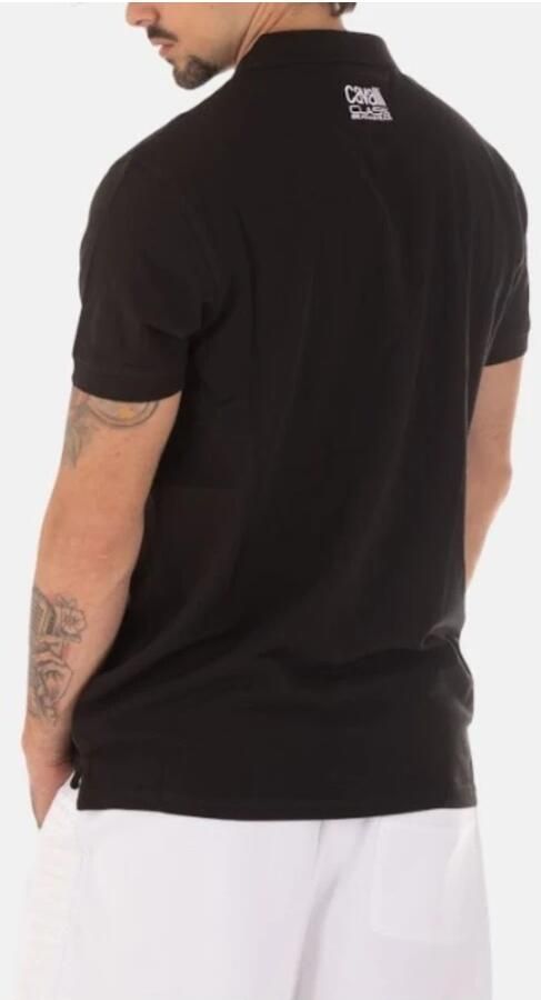 Cavalli Class Zwarte Katoenen Polo Shirt Korte Mouw Black Heren - Foto 3