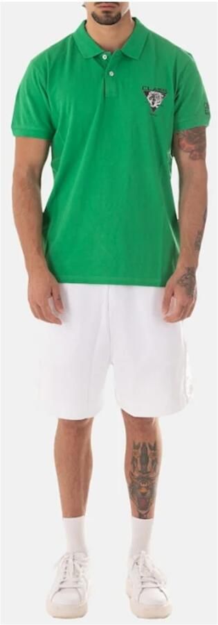 Cavalli Class Klassiek Polo Shirt Logo Detail Katoen Green Heren - Foto 5
