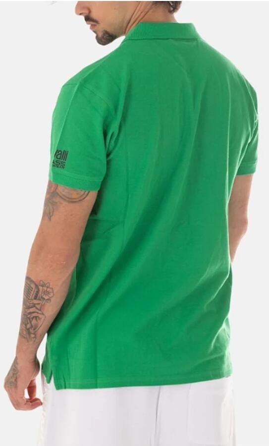 Cavalli Class Klassiek Polo Shirt Logo Detail Katoen Green Heren - Foto 2