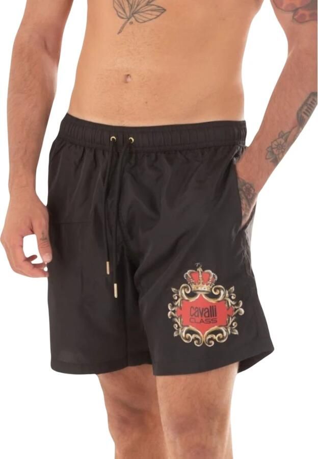 Cavalli Class Logo Print Zwembroek Zwart Black Heren