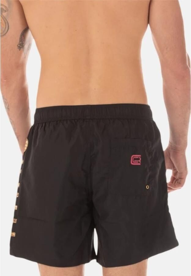 Cavalli Class Zwarte Zwemshorts met Zijlogo Black Heren
