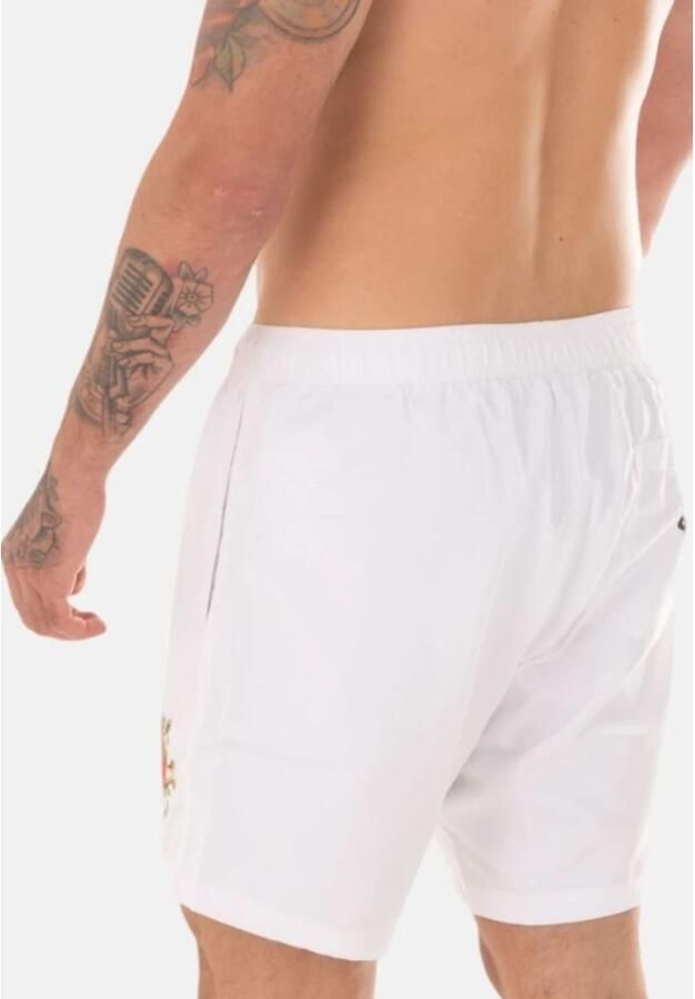 Cavalli Class Logo Print Zwemshorts Klassiek White Heren