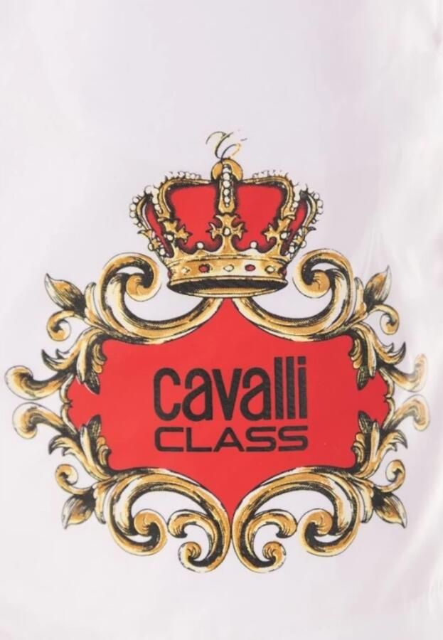 Cavalli Class Logo Print Zwemshorts Klassiek White Heren - Foto 3