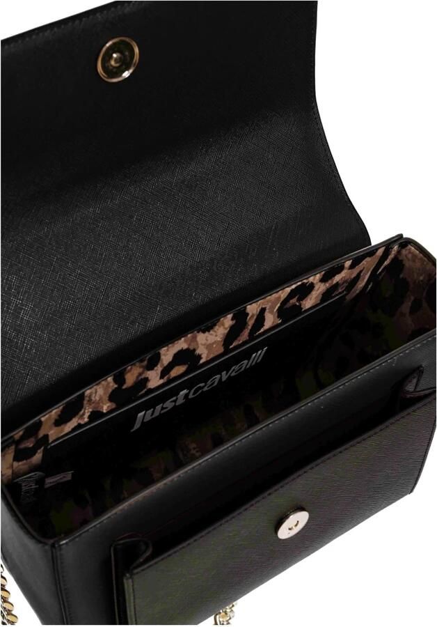 Just Cavalli Metalen Lettering Dames Tas Range Black Dames