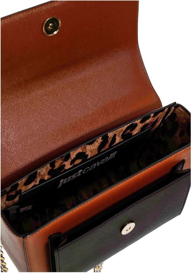 Just Cavalli Metalen Lettering Dames Tas Range Brown Dames