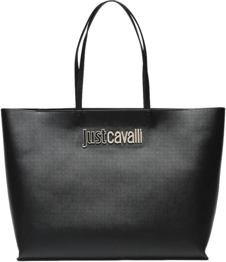 Just Cavalli Shoppers Range B Metal Lettering Sketch 7 Bags in zwart