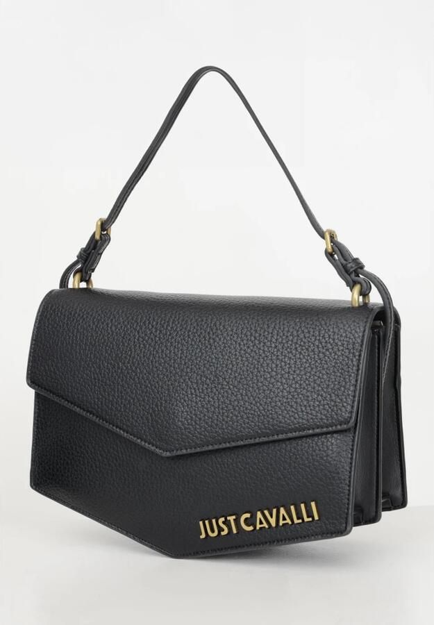 Just Cavalli Zwarte schoudertas met korrelige textuur Black Dames