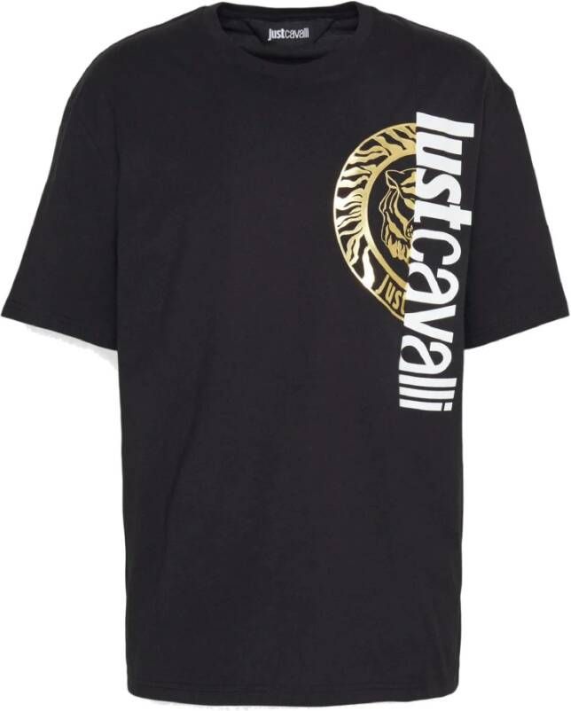 Just Cavalli Zwarte T-shirts en Polos Black Heren