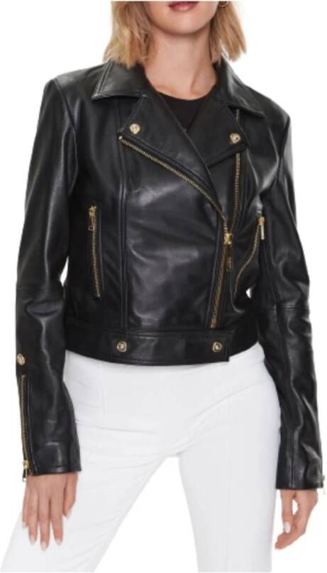 Just Cavalli Leather Jackets Black Dames