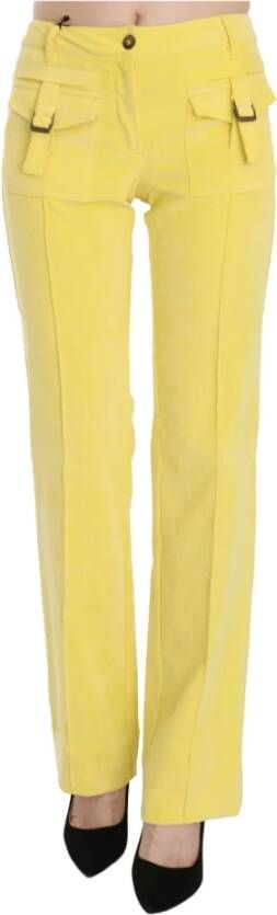 Just Cavalli Mid taille rechte broek Yellow Dames