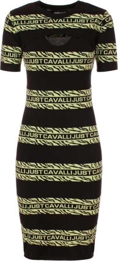 Just Cavalli Zwarte Jurken voor Vrouwen Multicolor Dames