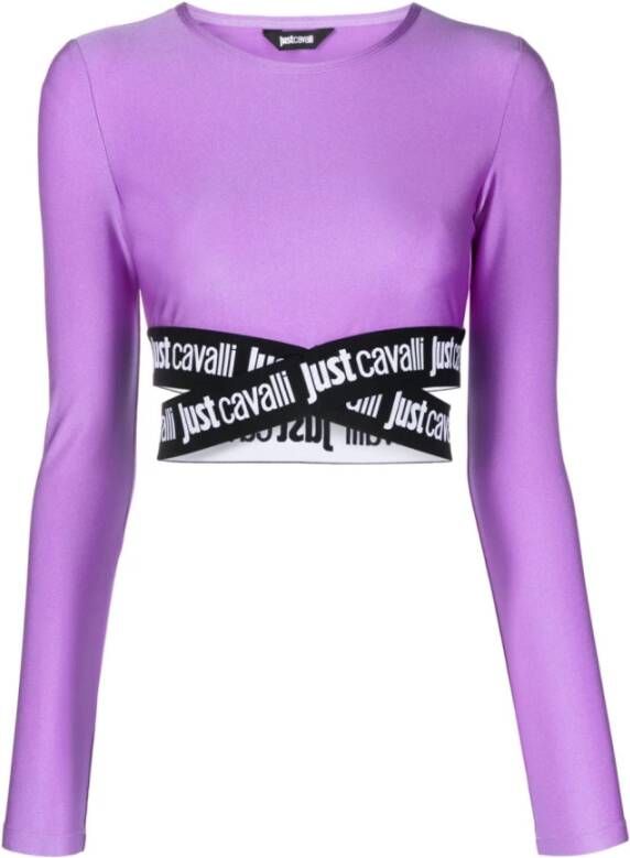 Just Cavalli Paarse Topkleding voor Dames Aw23 Purple Dames