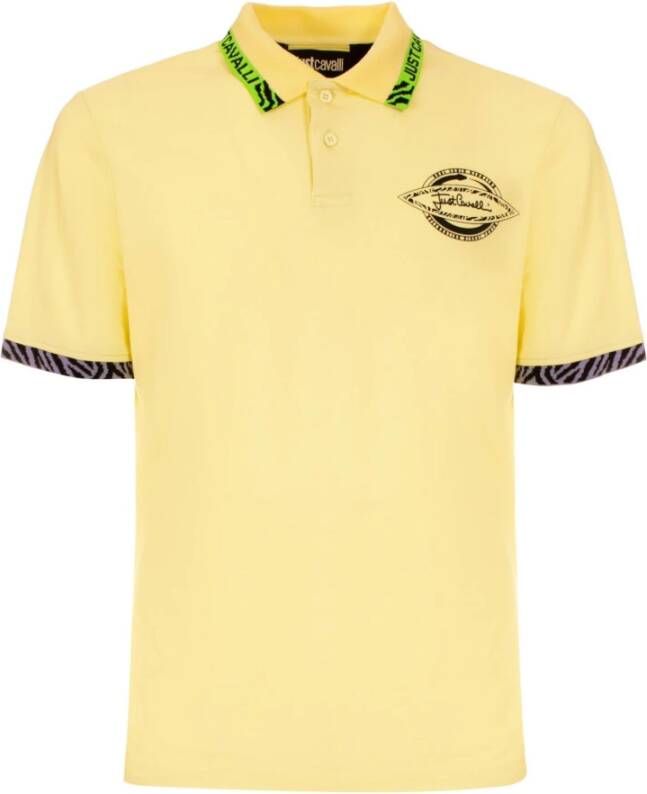 Just Cavalli Polo Shirt Yellow Heren