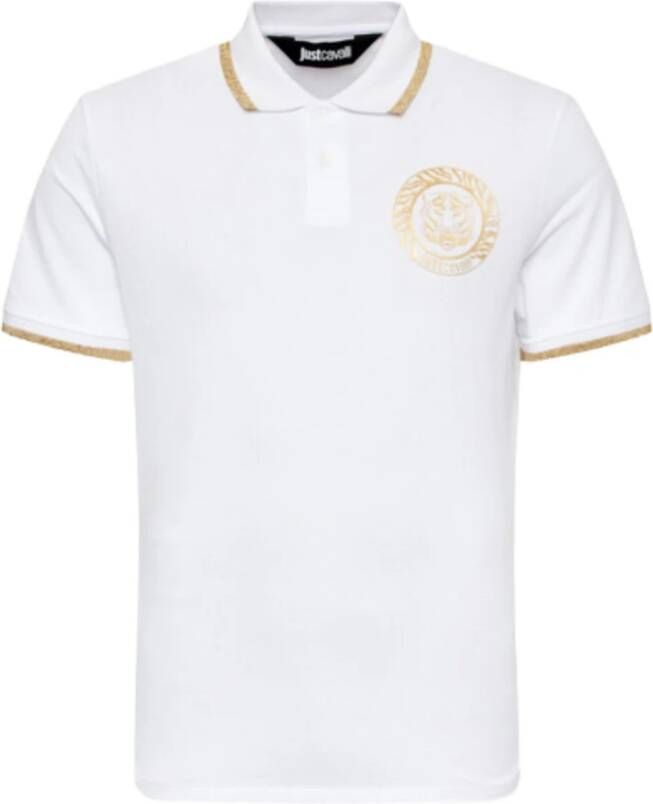 Just Cavalli Witte Katoenen T-shirt en Polo voor Heren Wit Heren