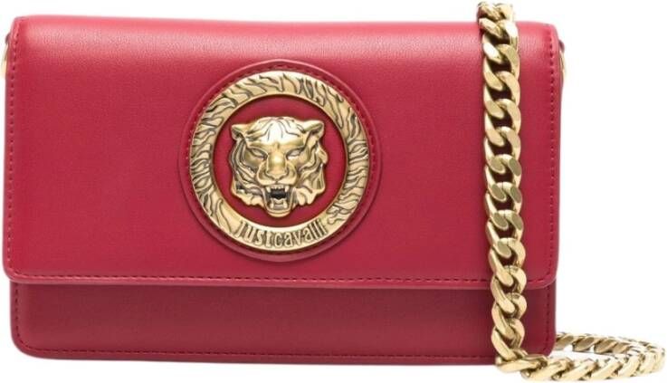 Just Cavalli Dames Schoudertas met Gouden Logo Red Dames