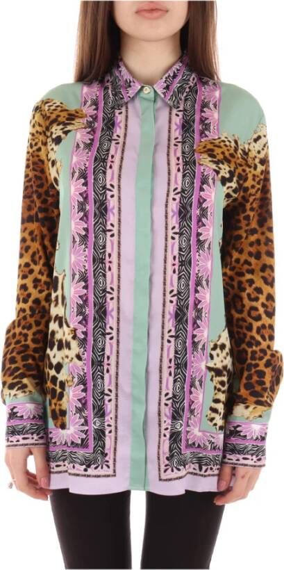 Just Cavalli Groen Shirt voor Mannen Multicolor Dames