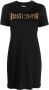 Just Cavalli Korte Mouw Zwarte Katoenen Jersey Jurk Black Dames - Thumbnail 1