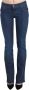 Just Cavalli Versleten Bootcut Denim Jeans Blue Dames - Thumbnail 1