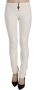 Just Cavalli White Mid Waist Skinny Dress Trousers Pants Wit Dames - Thumbnail 1