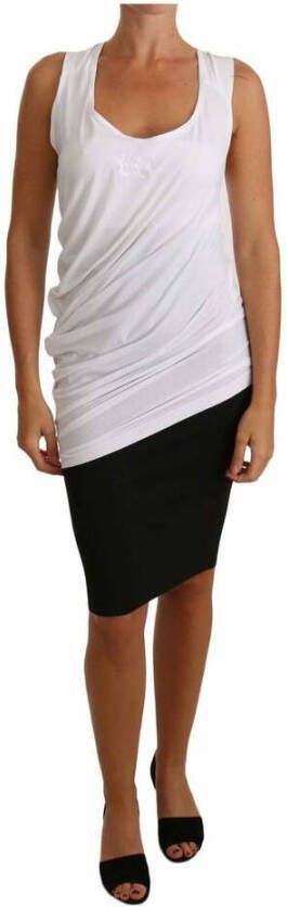 Roberto Cavalli White Top Tank Cavalli T-Shirt Jersey Wit Dames
