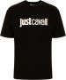 Just Cavalli Zwarte katoenen T-shirt met voorlogo Black Heren - Thumbnail 1