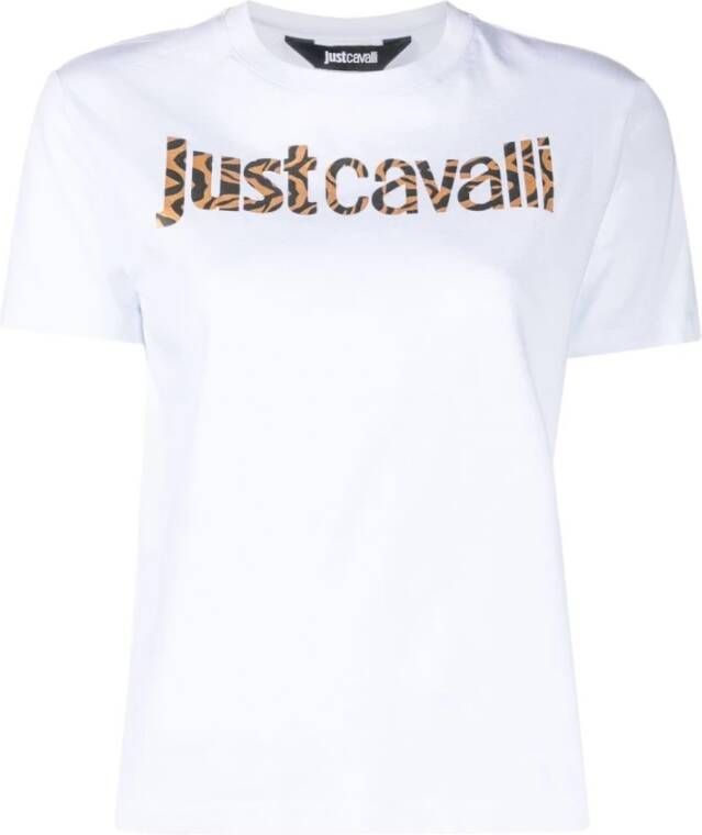 Just Cavalli Stijlvolle witte katoenen T-shirt voor vrouwen Wit Dames