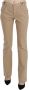 Just Cavalli Beige Cotton Mid Waist Straight Trousers Pants Beige Dames - Thumbnail 1