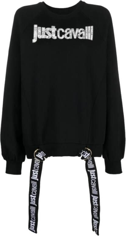 Just Cavalli Zwarte Sweatshirts voor Dames Aw23 Black Dames