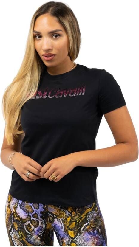 Just Cavalli Fuchsia T-shirts en Polos met Strass Pink Dames