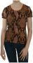 Just Cavalli Snake Skin Print Short Sleeve Top T-shirt Bruin Dames - Thumbnail 1