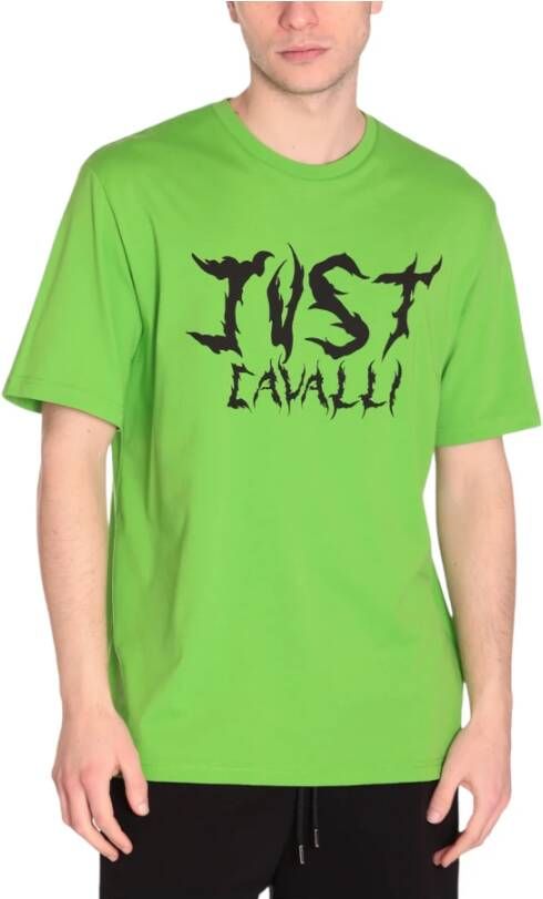 Just Cavalli T-Shirts Groen Heren