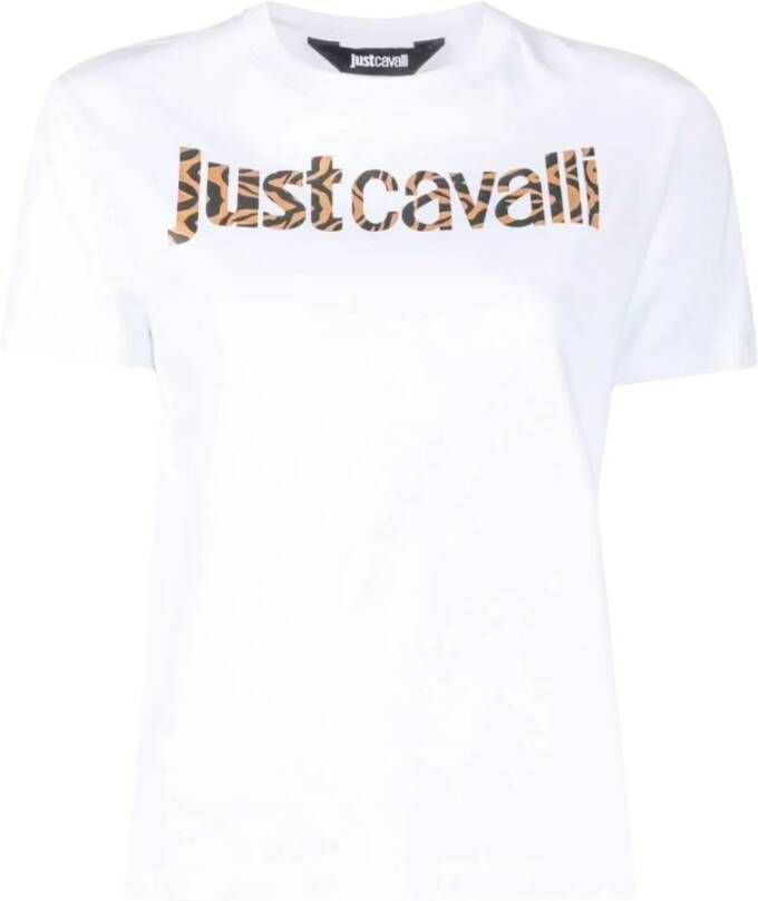 Just Cavalli Stijlvolle witte katoenen T-shirt voor vrouwen White Dames