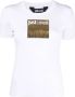 Just Cavalli Witte korte mouwen katoenen T-shirt met gouden print en logo White Dames - Thumbnail 1