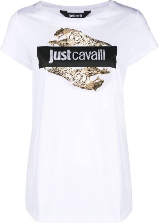 Just Cavalli Witte T-shirt en Polo Collectie White Dames