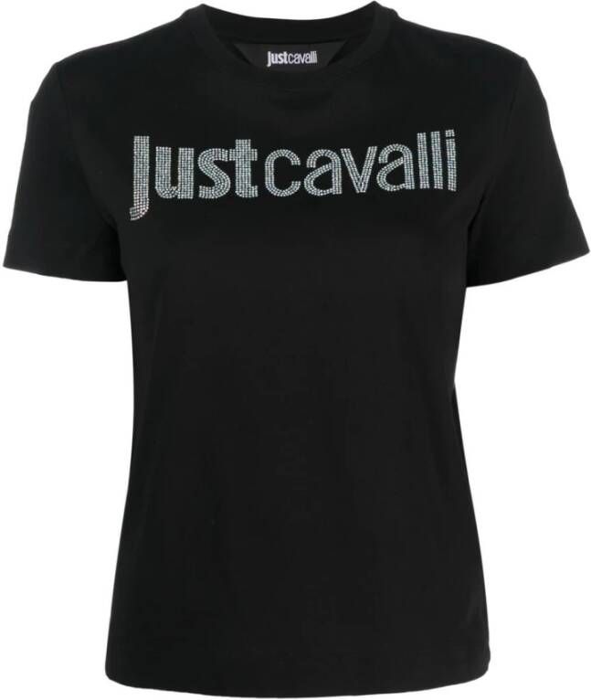 Just Cavalli Stijlvolle zwarte T-shirts & Polos voor vrouwen Zwart Dames