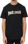 Just Cavalli Zwarte Katoenen T-shirt met Gouden Logo Black - Thumbnail 8