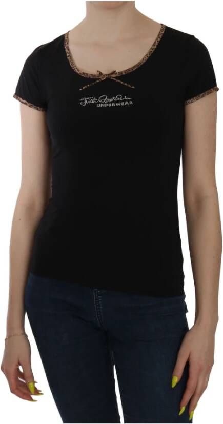 Just Cavalli Black Short Sleeve Top Underwear T-shirt Black Dames