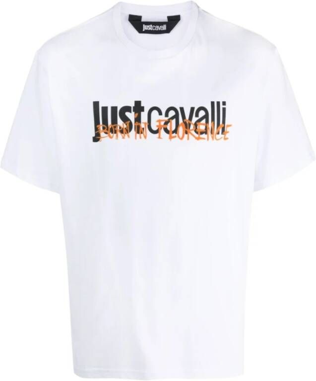 Just Cavalli Witte T-shirts en Polos ***cv Wit Heren
