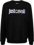 Just Cavalli Basic Dames Sweatshirt met Contrast Logo Black Gray Dames - Thumbnail 3