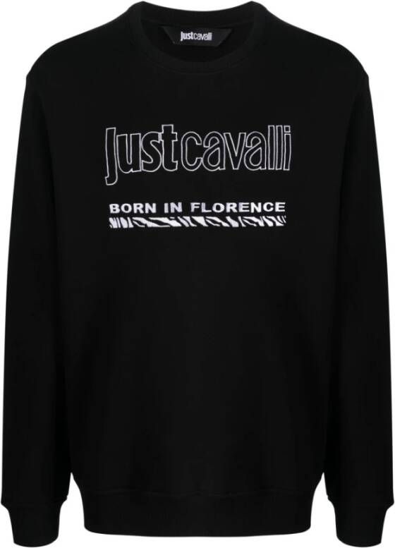 Just Cavalli Zwarte Sweaters voor Mannen Zwart Heren