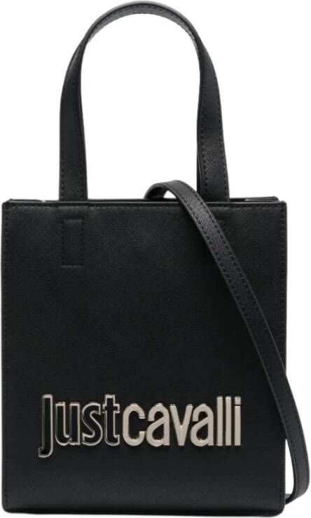 Just Cavalli Shoppers Range B Metal Lettering Sketch 1 Bags in zwart