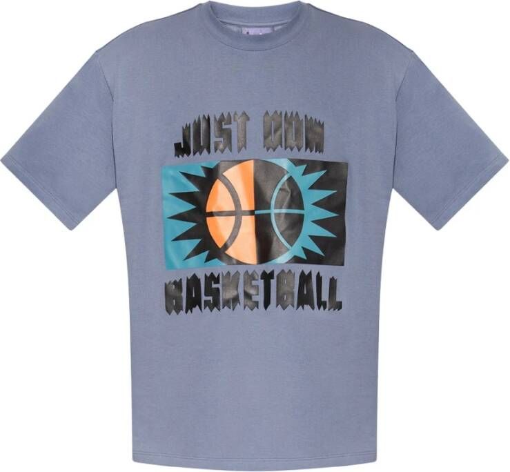 Just DON Klassiek Grijs T-shirt met Multicolor Print Gray Heren