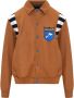 Just DON Bruine Varsity Jacket met Logo Patches Brown Heren - Thumbnail 1