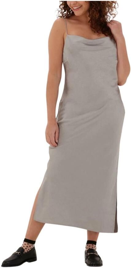 Just Female Rich Dress Midi Jurk Taupe Just Dames Gray Dames - Foto 3